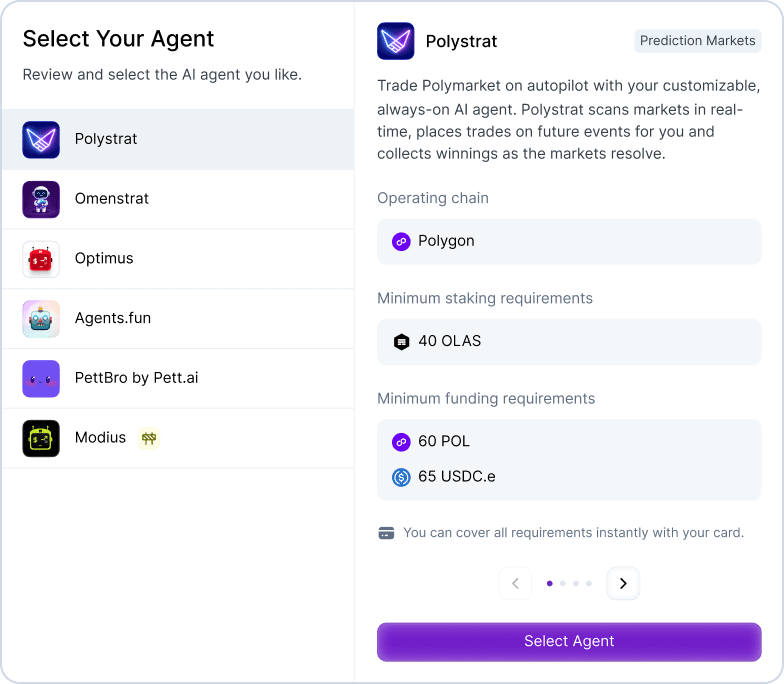 Select your agent