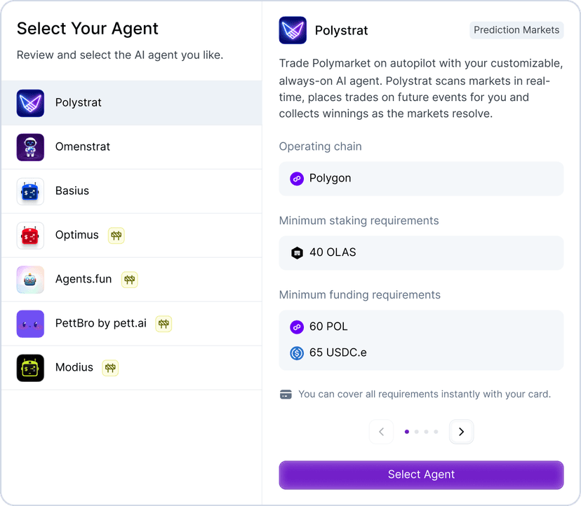 Select your agent